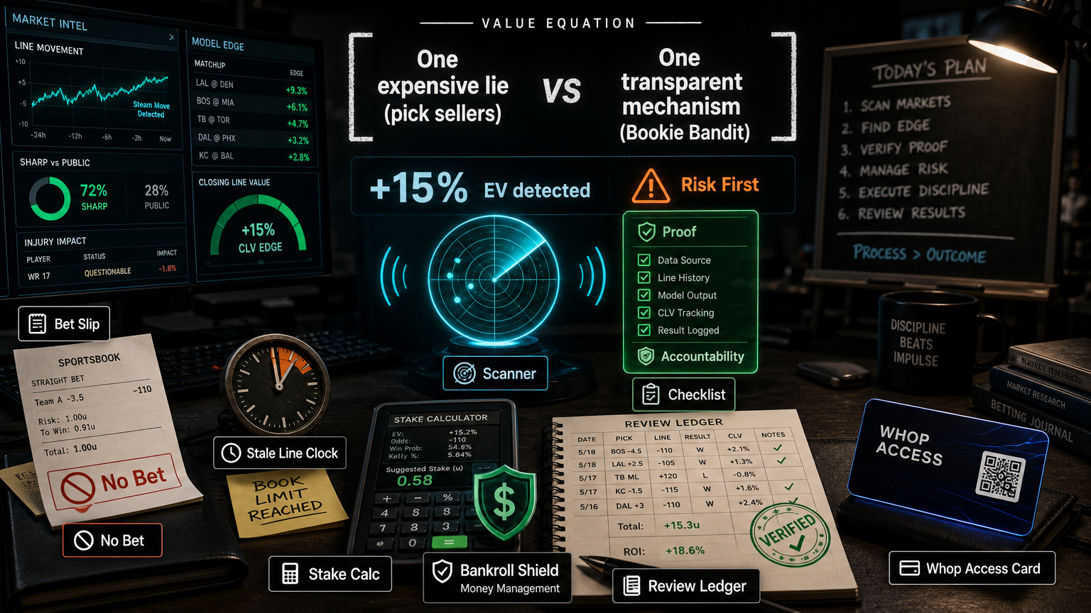 Bookie Bandit vs Pick Sellers: Software, Slips, and Accountability The Buyer Math infographic