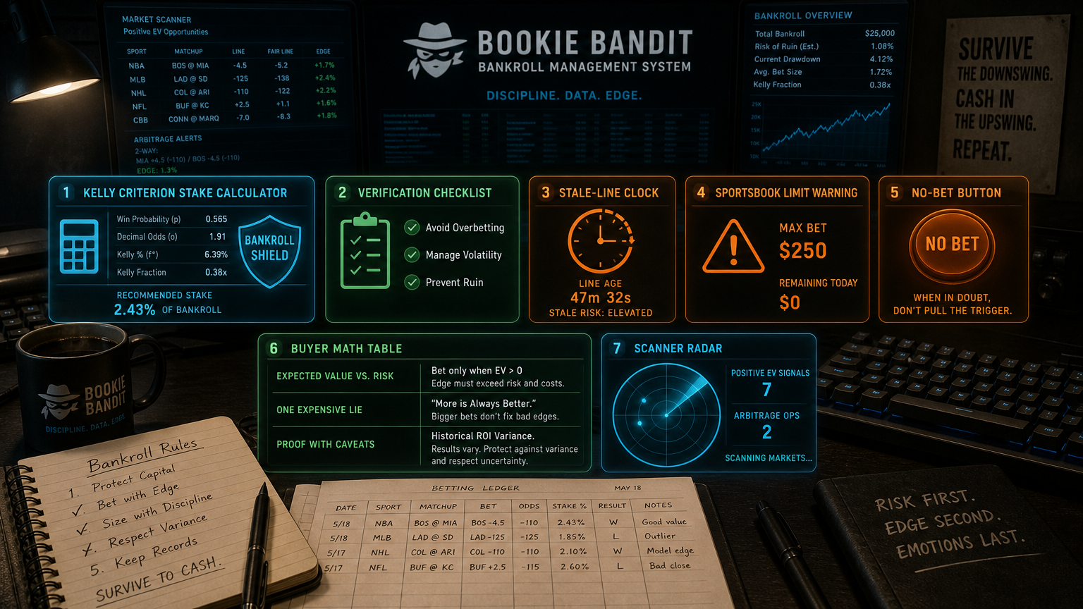 Kelly Criterion Bankroll Sizing: Useful Guardrail or False Comfort? Alternatives And Tradeoffs infographic