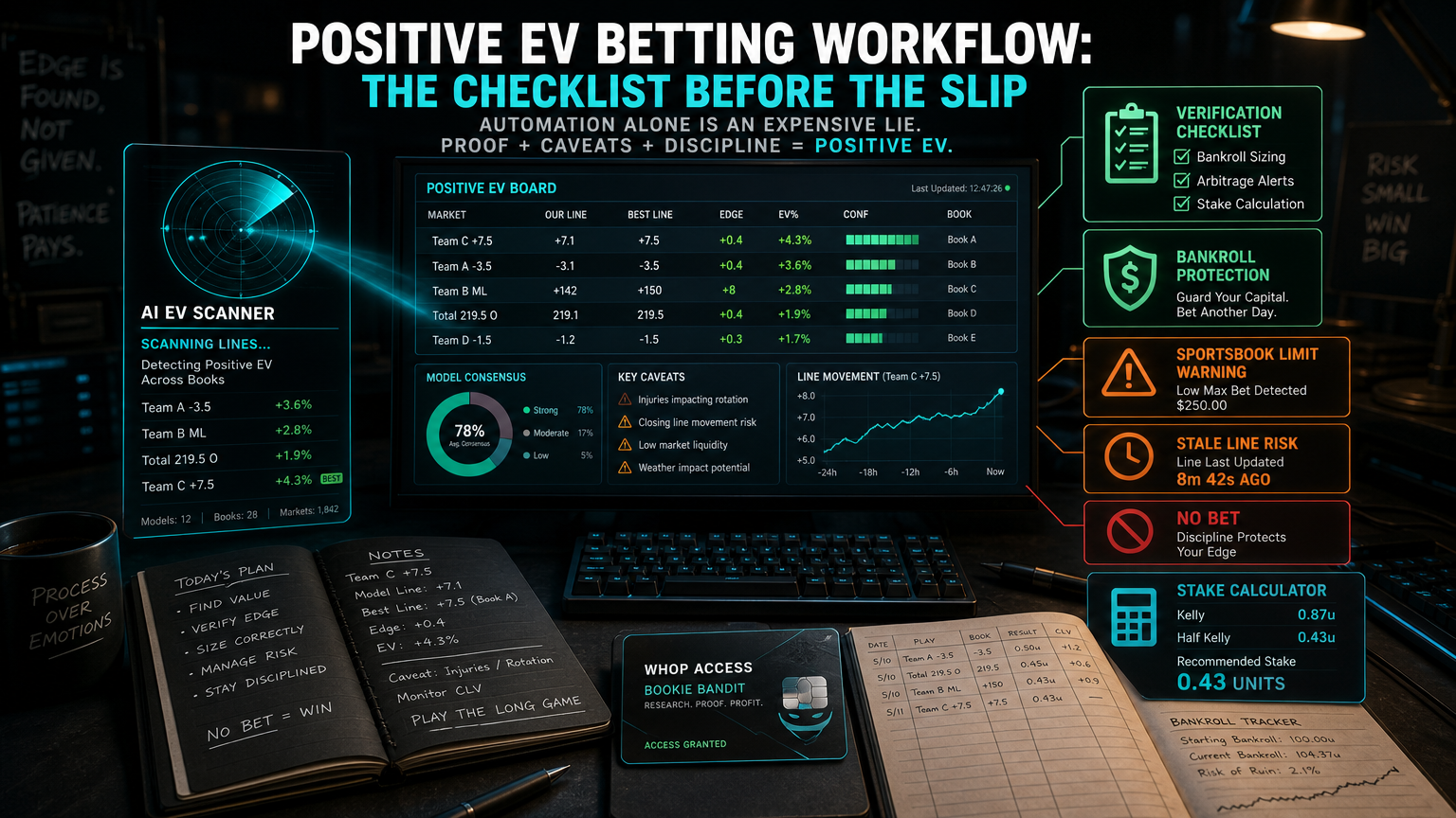 Positive EV Betting Workflow: The Checklist Before the Slip Where It Can Hurt You infographic