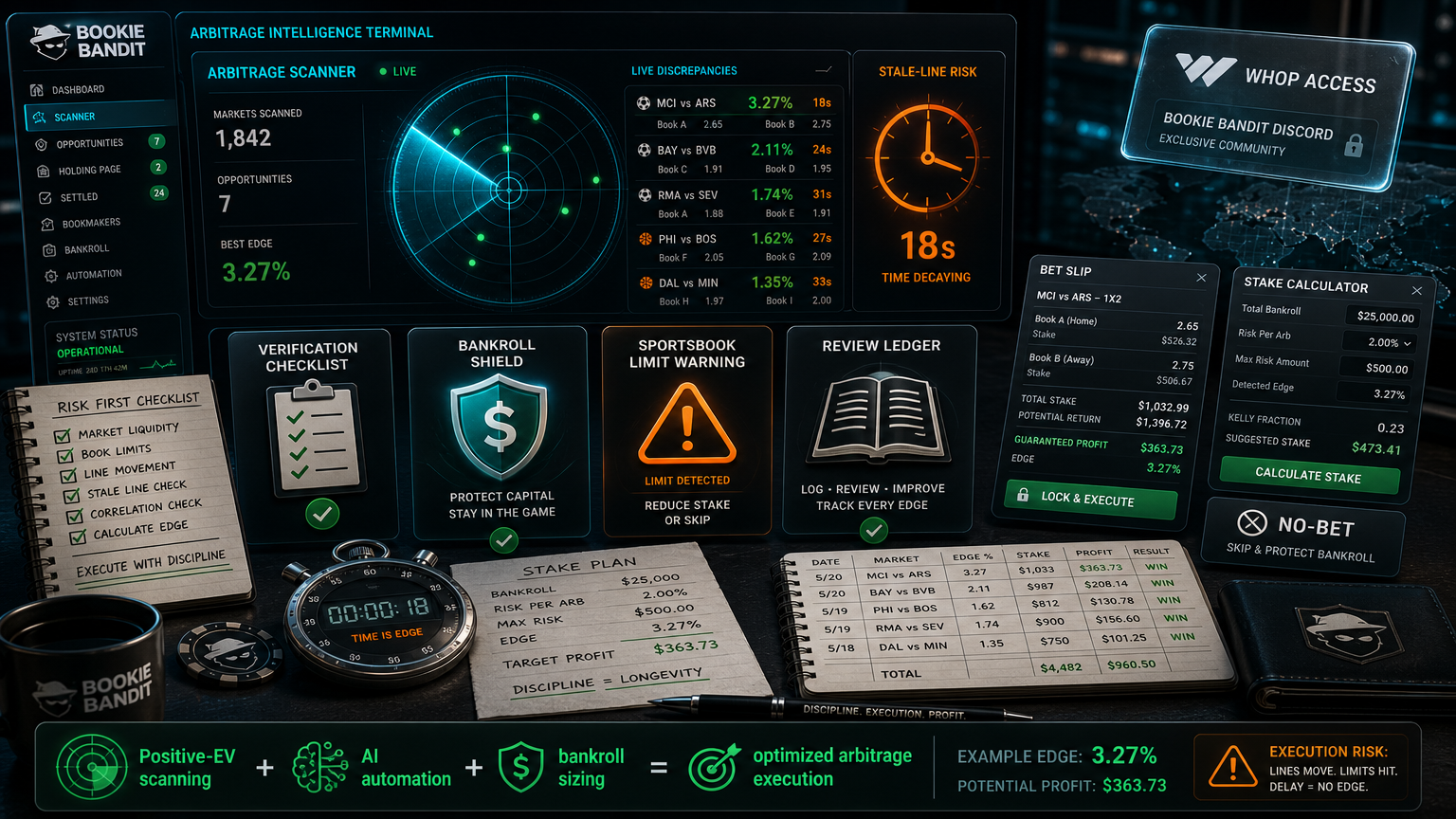 Sports Betting Arbitrage Scanner: Detection Is Not Execution Seven-Day Test Plan infographic
